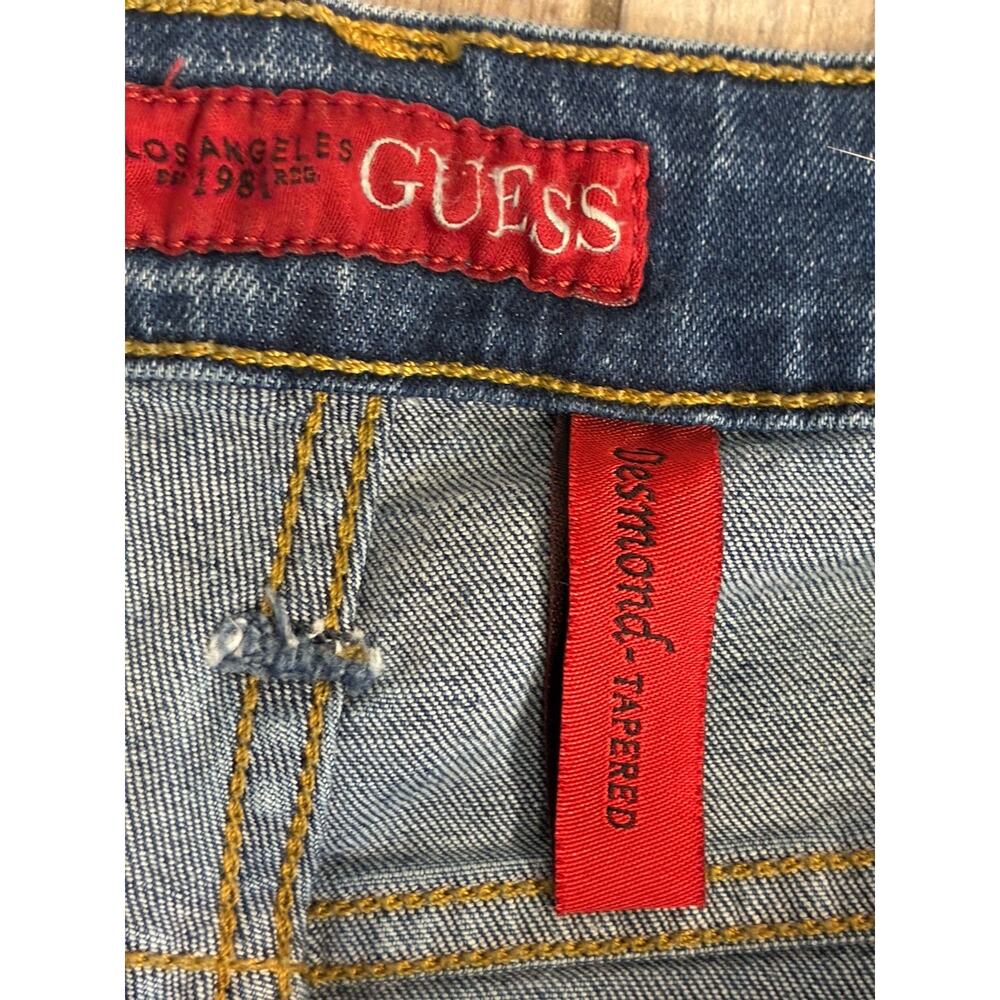 Guess Men's Desmond Tapered Straight Leg Denim Jeans 36x28 Medium Wash - Picture 3 of 9
